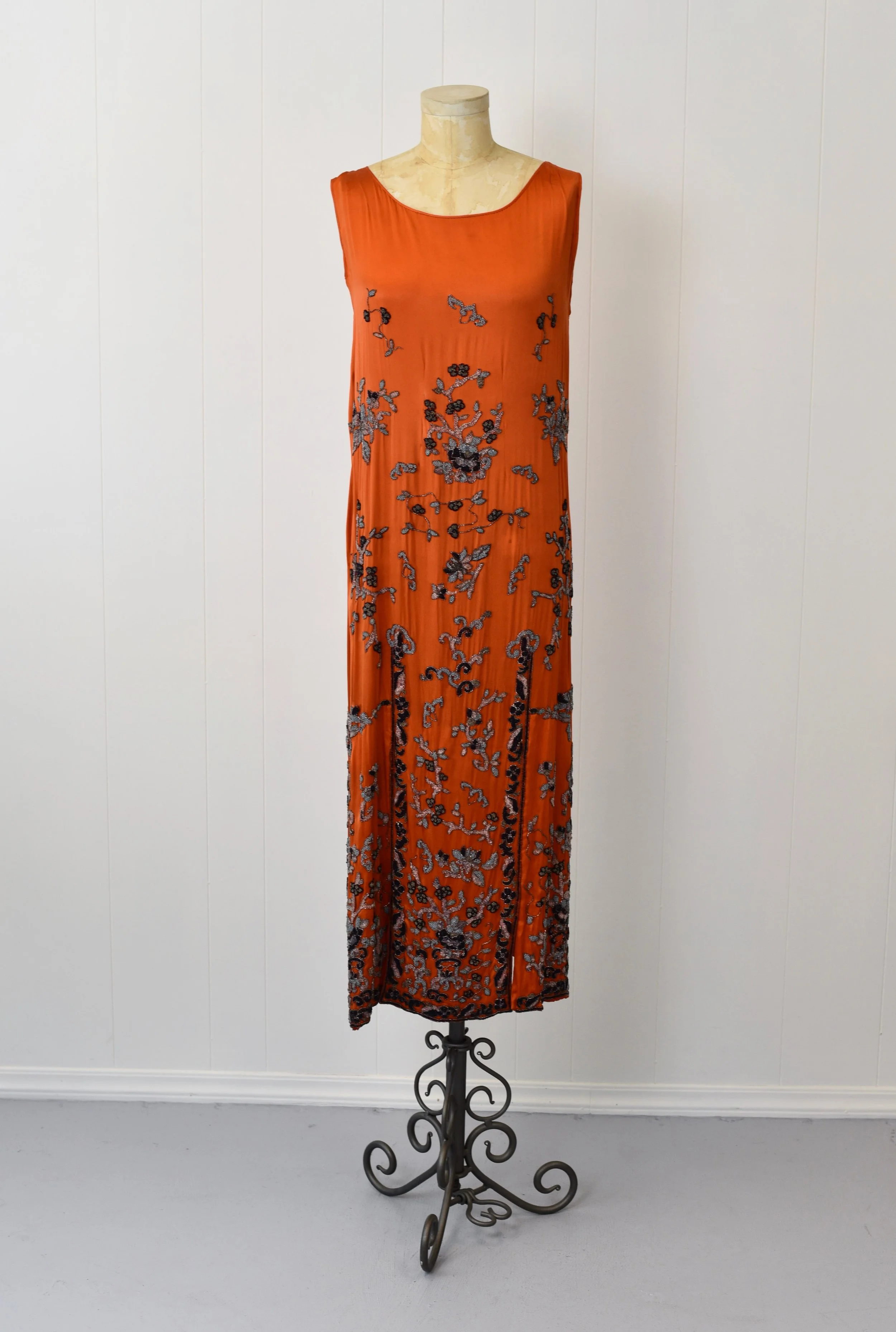 Orange flapper dress hot sale